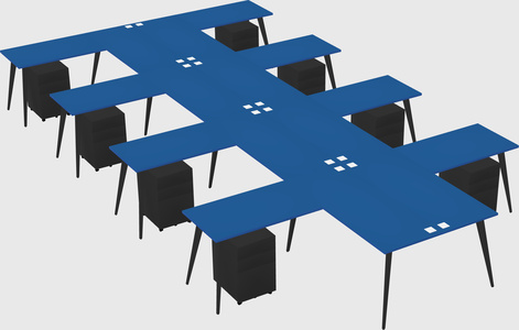 Shared l-shaped office desk system