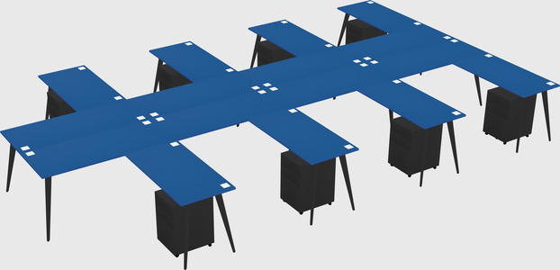 Shared l-shaped office desk system