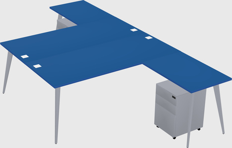 Shared l-shaped office desk system