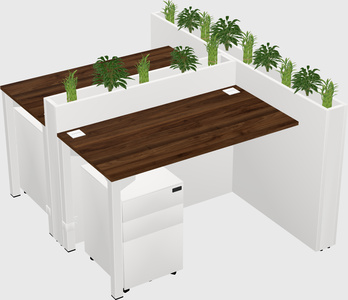 Rectangular shared desk