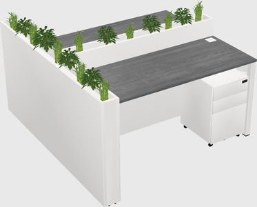 Rectangular shared desk