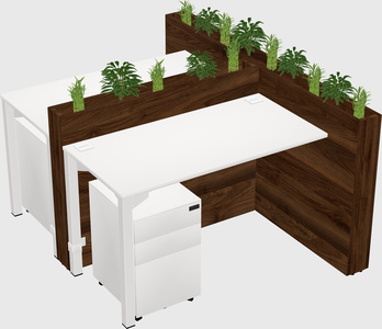 Rectangular shared desk
