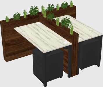 Rectangular shared desk