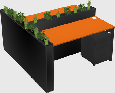 Rectangular shared desk