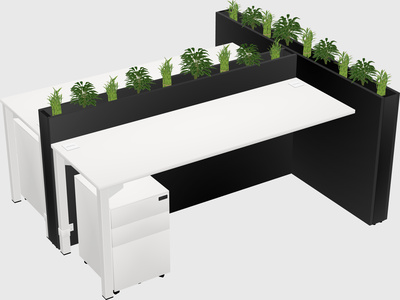 Rectangular shared desk