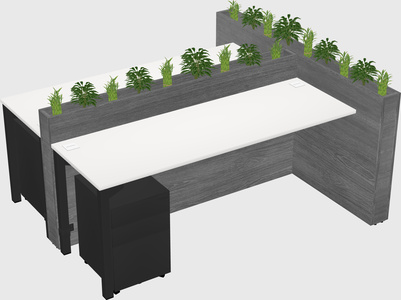 Rectangular shared desk