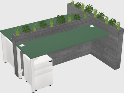 Rectangular shared desk