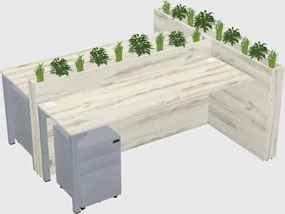 Rectangular shared desk