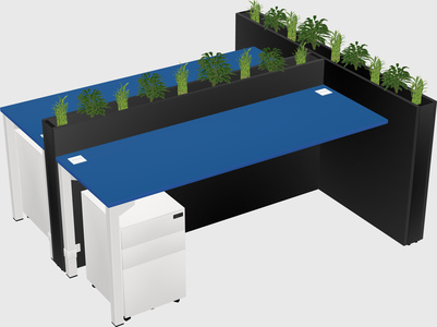 Rectangular shared desk