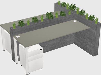 Rectangular shared desk