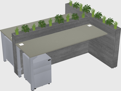 Rectangular shared desk
