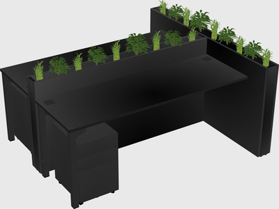 Rectangular shared desk