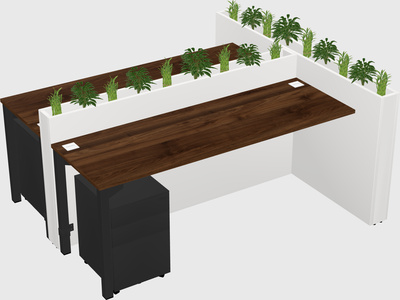 Rectangular shared desk