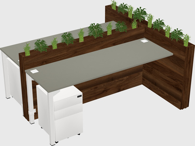 Rectangular shared desk