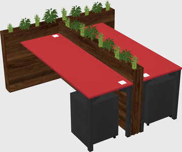 Rectangular shared desk