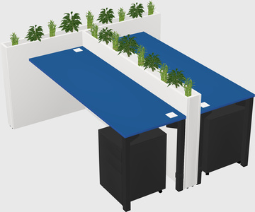 Rectangular shared desk
