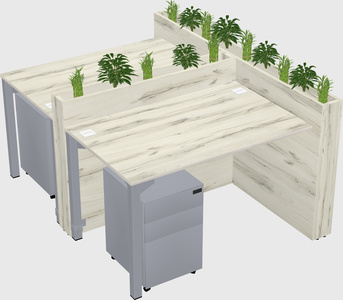 Rectangular shared desk