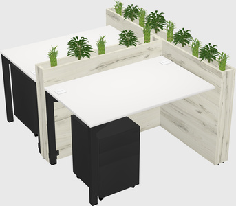Rectangular shared desk