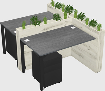 Rectangular shared desk