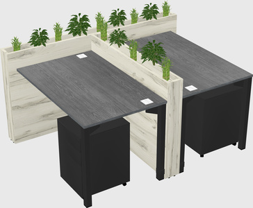 Rectangular shared desk
