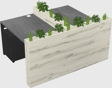 Rectangular shared desk