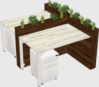 Rectangular shared desk