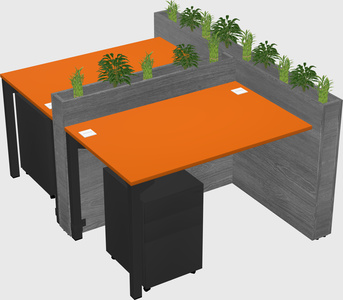 Rectangular shared desk