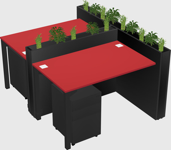Rectangular shared desk