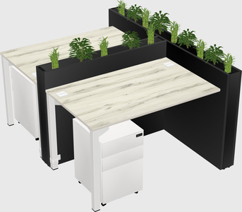 Rectangular shared desk
