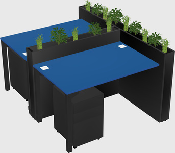 Rectangular shared desk