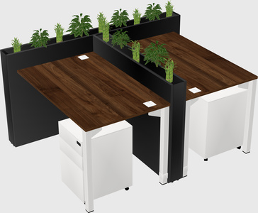 Rectangular shared desk