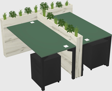 Rectangular shared desk