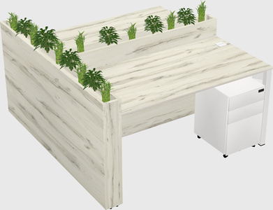 Rectangular shared desk