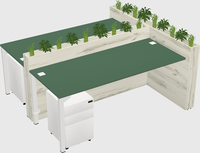 Rectangular shared desk
