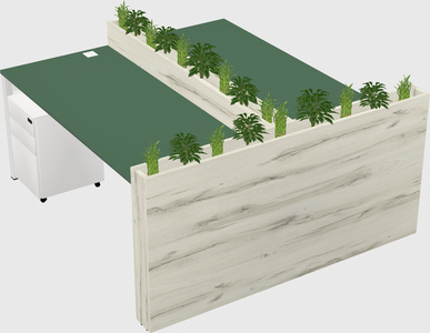 Rectangular shared desk