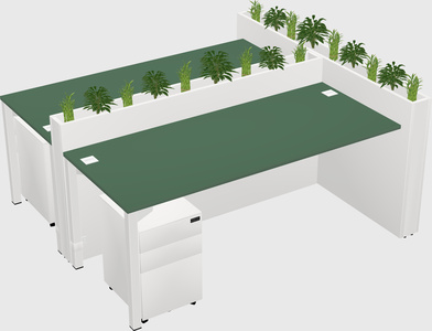 Rectangular shared desk