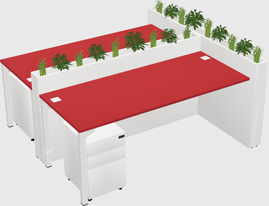 Rectangular shared desk