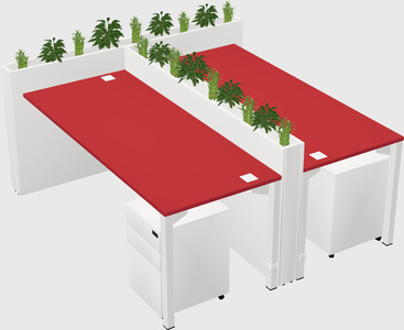 Rectangular shared desk