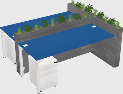 Rectangular shared desk