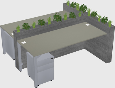 Rectangular shared desk