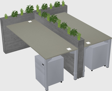 Rectangular shared desk