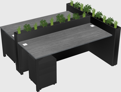 Rectangular shared desk