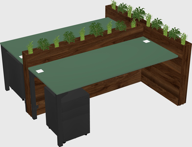 Rectangular shared desk