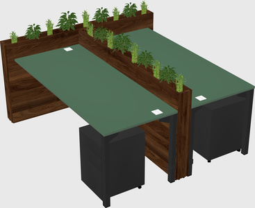 Rectangular shared desk