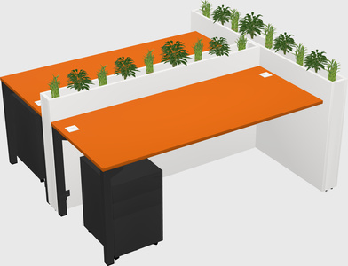 Rectangular shared desk