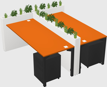 Rectangular shared desk