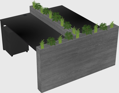 Rectangular shared desk