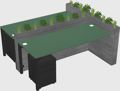 Rectangular shared desk