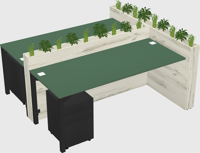 Rectangular shared desk
