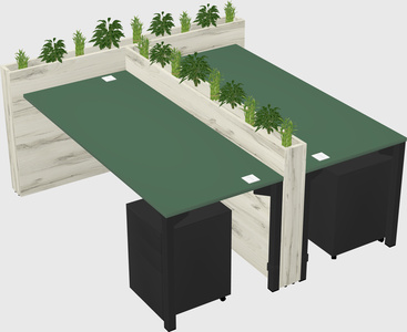 Rectangular shared desk